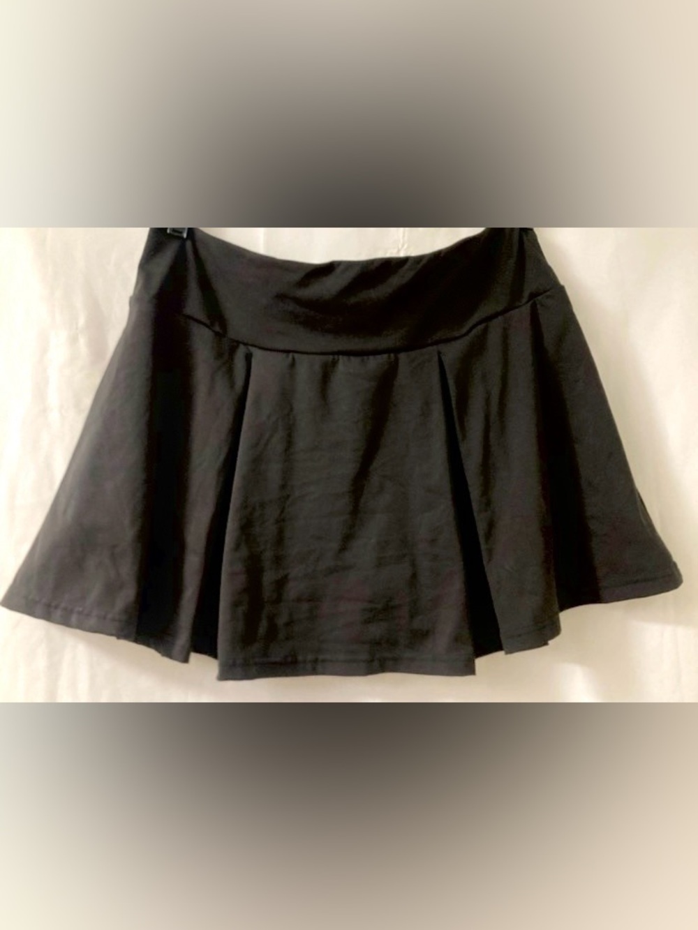 Black Skater Mini Skirt High Rise No Size Tag 18” Waist